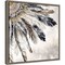 Necklace of Feathers III by Eva Watts 16-in. W x 16-in. H. Canvas Wall Art Print Framed in Grey